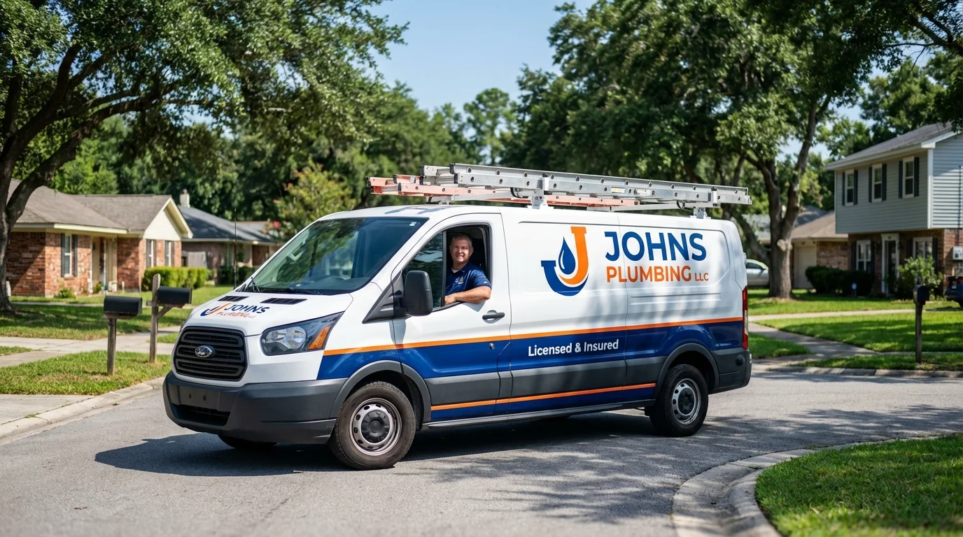 Johns Plumbing LLC service van in Stockville, NE
